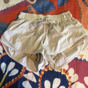 Lululemon white hotty hot shorts